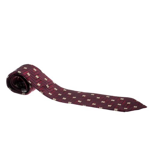 Silk Jacquard Zig Zag Floral Pattern Tie - Ermenegildo Zegna - Modalova