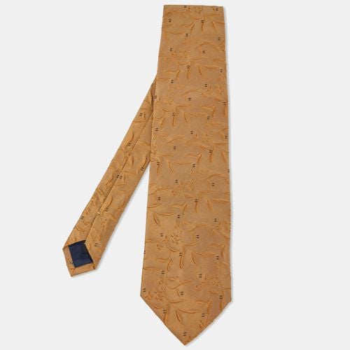 Gold Embossed Silk Jacquard Tie - Ermenegildo Zegna - Modalova