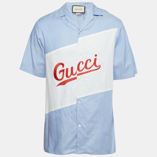 Logo Embroidered Cotton Loose Fit Bowling Shirt XS - Gucci - Modalova