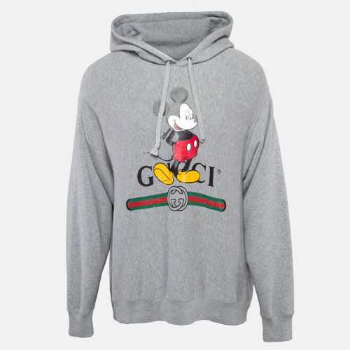 X Disney Mickey Mouse Print Cotton Knit Hoodie L - Gucci - Modalova