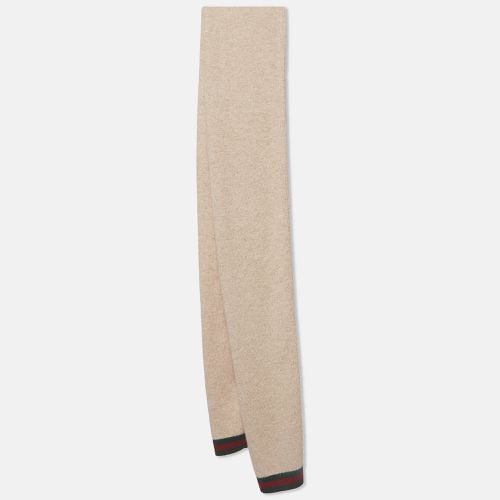 Striped Edge Cashmere Blend Muffler - Gucci - Modalova