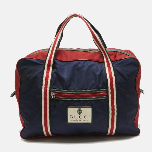 Dark Blue Nylon Logo Travel Bag - Gucci - Modalova