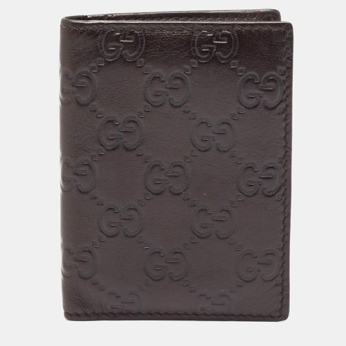 Dark ssima Leather Bifold Card Case - Gucci - Modalova