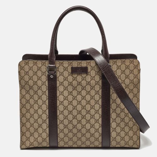 Brown GG Supreme Canvas and Leather Tote - Gucci - Modalova