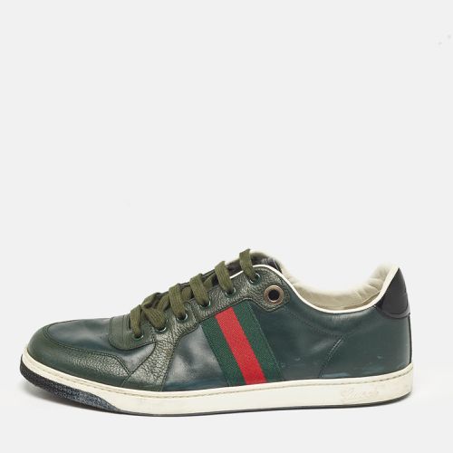 Leather Web Low Top Sneakers Size 44 - Gucci - Modalova