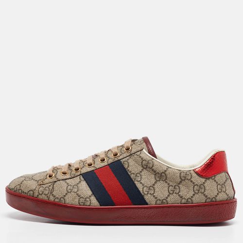 Brown GG Supreme Canvas Web Ace Sneakers Size 41.5 - Gucci - Modalova