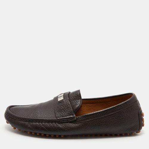 Dark Leather Slip On Loafers Size 42.5 - Gucci - Modalova