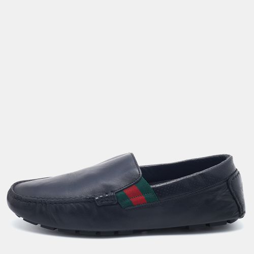 Leather Web Slip On Loafers Size 41.5 - Gucci - Modalova