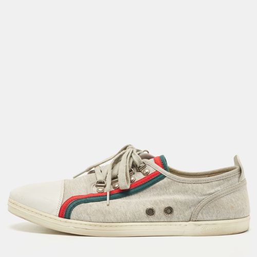 White Fabric and Leather Low Top Sneakers Size 44.5 - Gucci - Modalova