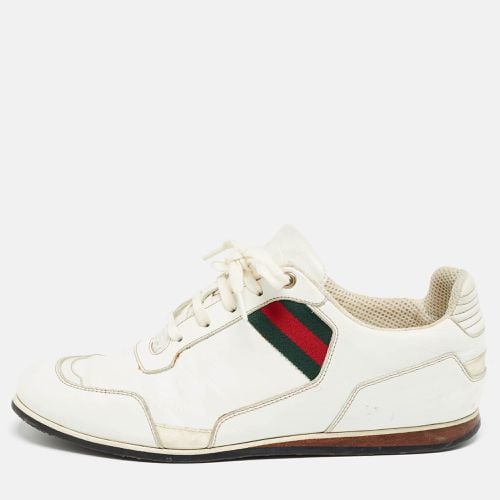 Leather Web Detail Low Top Sneakers Size 41 - Gucci - Modalova