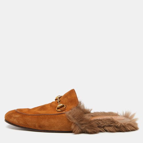 Suede and Fur Lined Princetown Flat Mules Size 42 - Gucci - Modalova