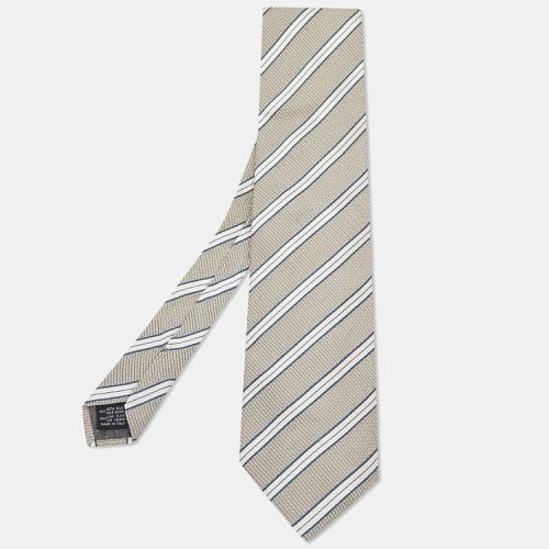 Striped Linen Silk Tie - Gianfranco Ferre - Modalova