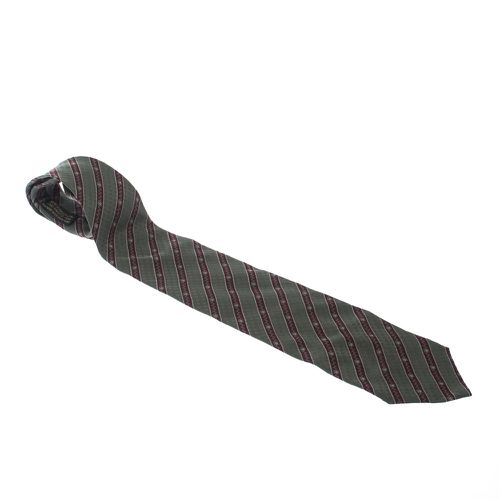 Red Diagonal Stripes Silk Jacquard Tie - Giorgio Armani - Modalova