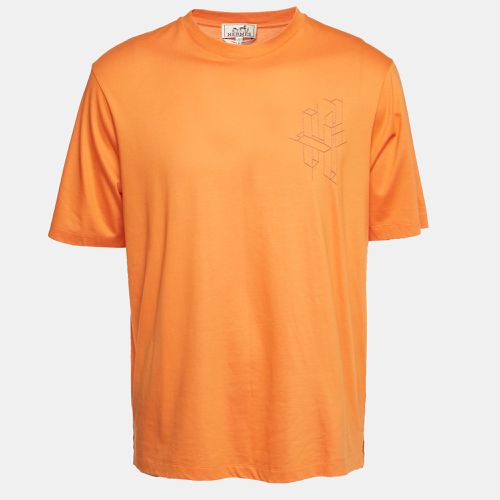 D H Embroidered Jersey Crew Neck T-Shirt L - Hermes - Modalova