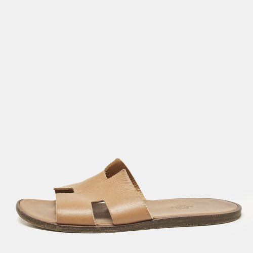 Leather Izmir Flat Slide Sandals Size 45 - Hermes - Modalova