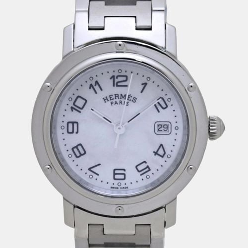 Mother of Pearl Stainless Steel Clipper CL6.410 Quartz Men's Wristwatch 31 mm - Hermes - Modalova