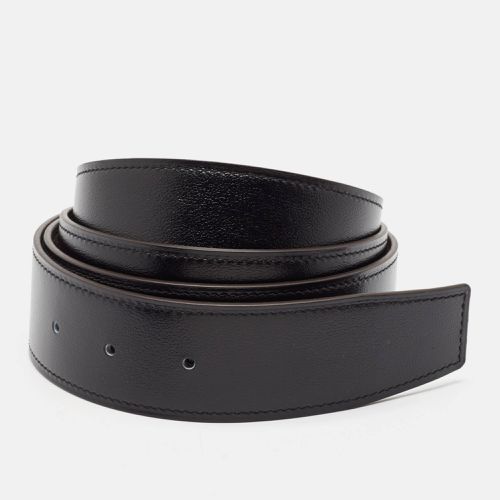 Noir/Etain Chamonix and Togo Leather Reversible Belt Strap 110 CM - Hermes - Modalova