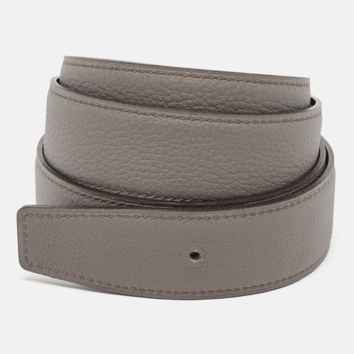 Gris Meyer/Noir Togo and Box Leather Reversible Belt Strap 90 CM - Hermes - Modalova