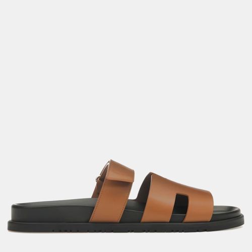 Naturel Black Smooth Calfskin Leather Chypre Sandal 41 - Hermes - Modalova