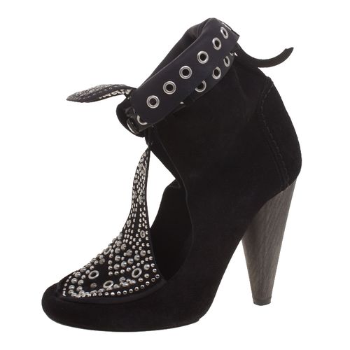 Suede Mossa Studded Cutout Ankle Boots Size 39 - Isabel Marant - Modalova