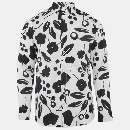 White Floral Print Linen La Chemise Simon Shirt XS - Jacquemus - Modalova