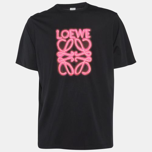 Neon Anagram Cotton Crew Neck T-Shirt L - Loewe - Modalova