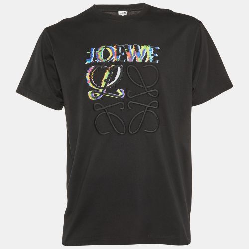 Glitch Anagram Embroidery Cotton Crew Neck T-Shirt M - Loewe - Modalova