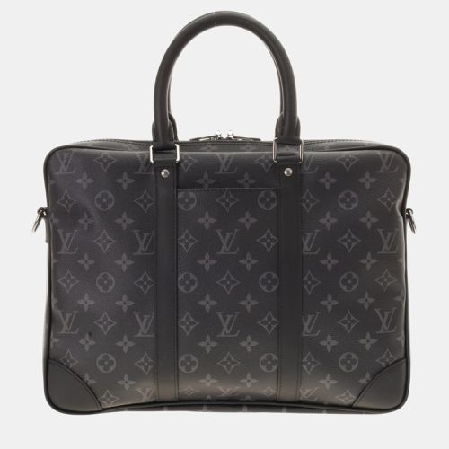 Grey Leather Monogram Eclipse Porte-Docut Voyage Bag - Louis Vuitton - Modalova