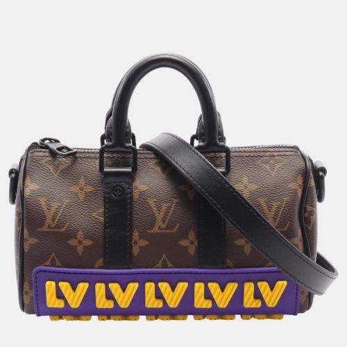 Black Multicolor Coated Canvas Leather Monogram Keepall Xs Lv Rubber Tote Bag - Louis Vuitton - Modalova