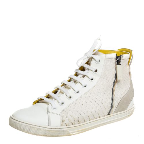 Grey Python And Suede Zip Up High Top Sneakers Size 40 - Louis Vuitton - Modalova