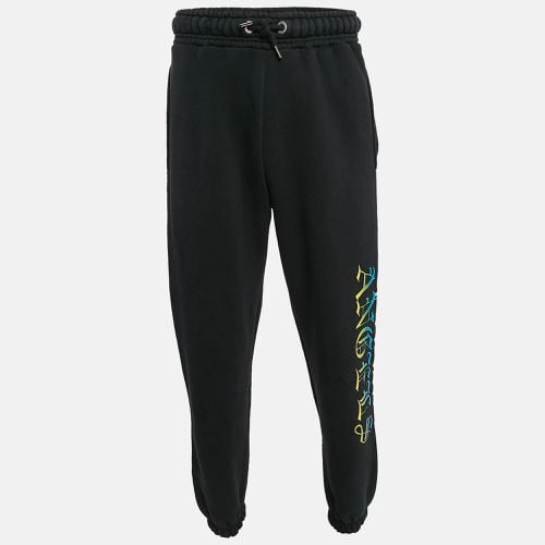 Gothic Logo Print Cotton Knit Sweatpants XS - Palm Angels - Modalova