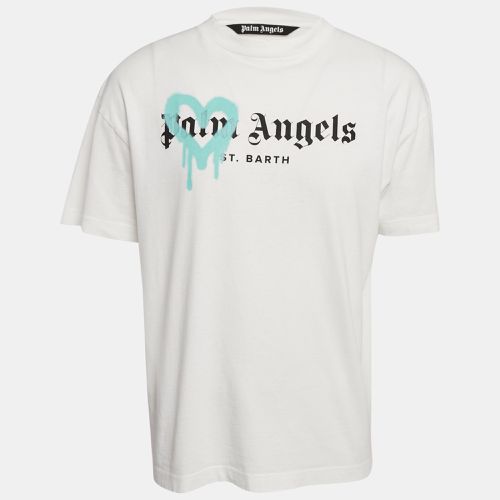 Heart Spray Paint Logo Print Jersey T-Shirt XL - Palm Angels - Modalova