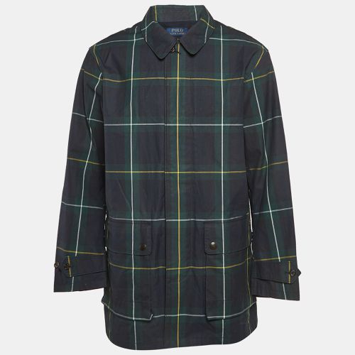 Navy Blue/ Plaid Cotton Beaufort Walking Coat L - Polo Ralph Lauren - Modalova