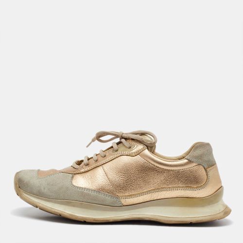 Gold Leather and Suede America's Cup Low Top Sneakers Size 39.5 - Prada Sport - Modalova
