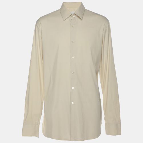 Stretch Cotton Button Front Shirt XL - Prada - Modalova