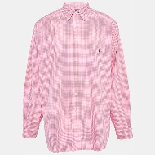 Logo Embroidered Gingham Cotton Buttoned Down Shirt XL - Ralph Lauren - Modalova