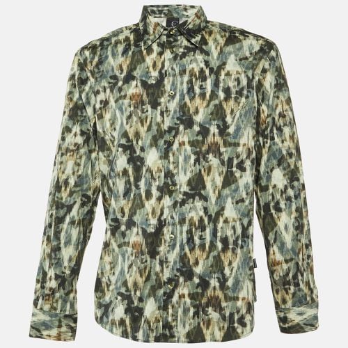 Just Cavalli Texture Print Cotton Button Front Shirt XL - Roberto Cavalli - Modalova