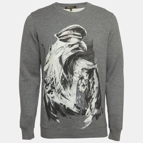 Eagle Print Cotton Knit Sweatshirt S - Roberto Cavalli - Modalova