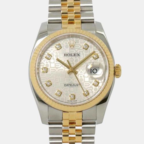 Diamond YG Yellow Gold Automatic Datejust 116233G Roulette Men's Watch - Rolex - Modalova