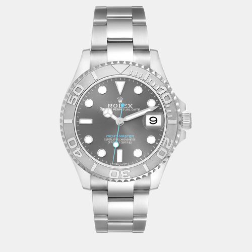 Yachtmaster 37 Midsize Steel Platinum Bezel Men's Watch 268622 - Rolex - Modalova