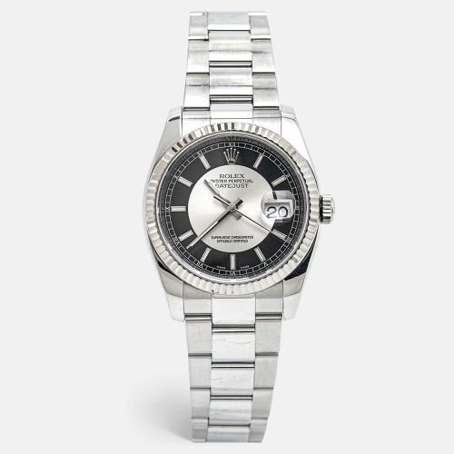 Black Tuxedo 18K White Gold Oystersteel Datejust 116234 Men's Wristwatch 36 mm - Rolex - Modalova