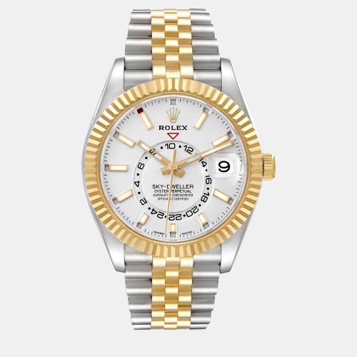 Sky Dweller Yellow Gold Steel Dial Men's Watch 326933 - Rolex - Modalova