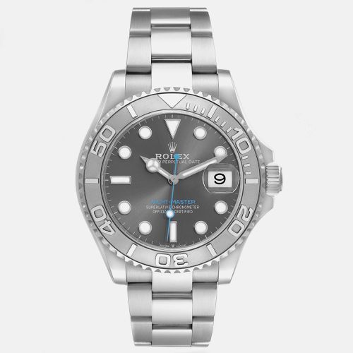 Yachtmaster Steel Platinum Bezel Rhodium Dial Men's Watch 40.0 mm - Rolex - Modalova