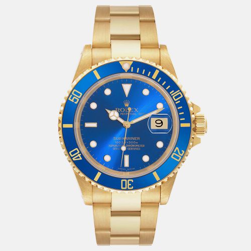 Submariner Yellow Gold Dial 40mm Mens Watch 16618 - Rolex - Modalova