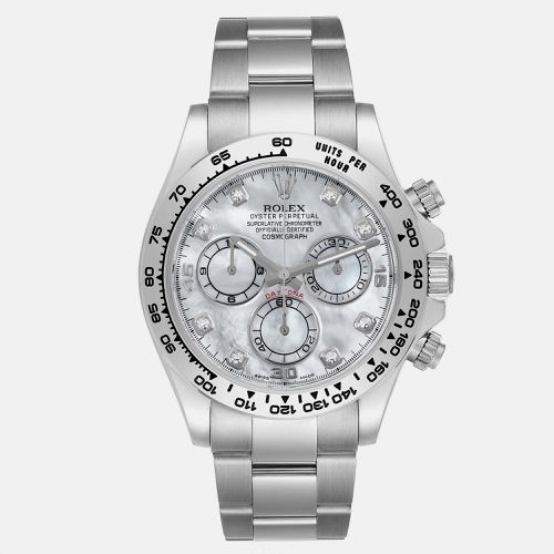 Cosmograph Daytona White Gold MOP Diamond Dial Men's Watch 116509 40 mm - Rolex - Modalova