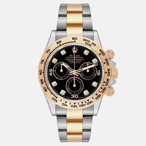 Daytona Steel Yellow Gold Serti Diamond Dial Mens Watch 116503 - Rolex - Modalova