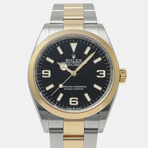 K Yellow Gold And Stainless Steel Explorer 124273 Automatic Men's Wristwatch 36 mm - Rolex - Modalova