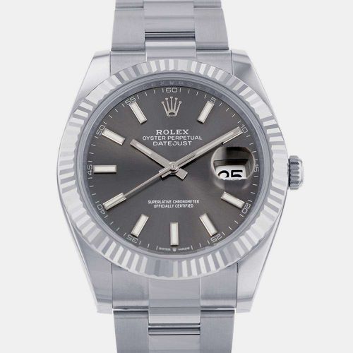 K White Gold Stainless Steel Datejust 126334 Automatic Men's Wristwatch 41 mm - Rolex - Modalova