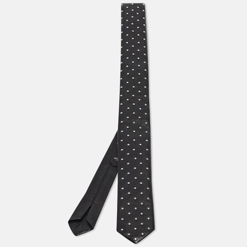 Saint Laurent Microstuds Leather Skinny Tie - Saint Laurent Paris - Modalova