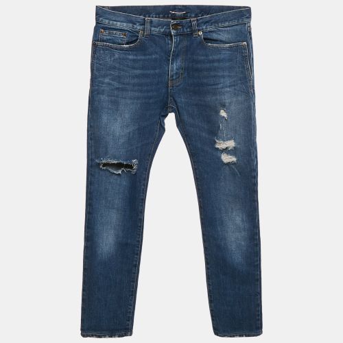 Ripped Denim Jeans Waist 33" - Saint Laurent Paris - Modalova